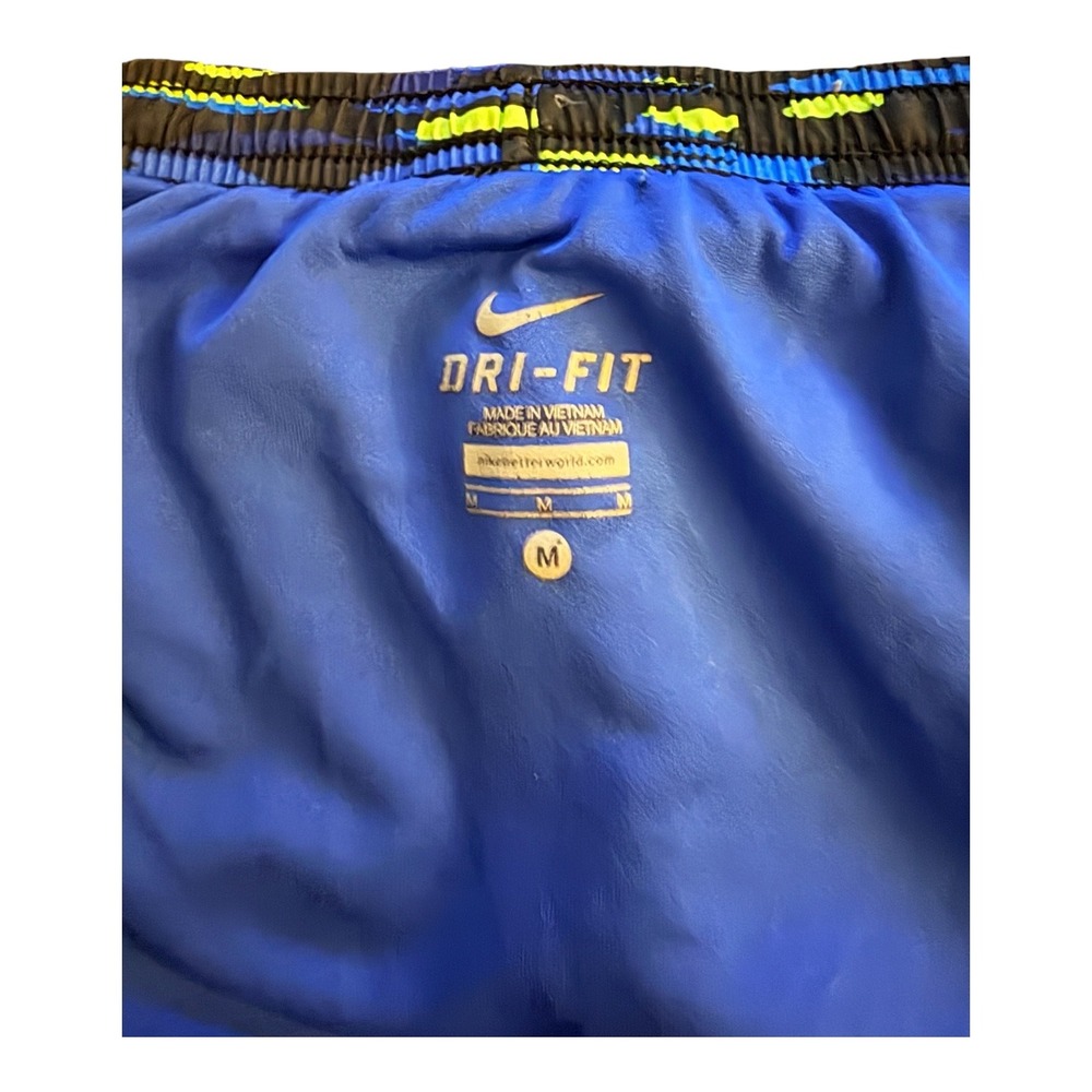 Nike Dri-FIT Women Running Shorts Blue Camo Print Mesh 749462-480 Size M - Picture 6 of 9